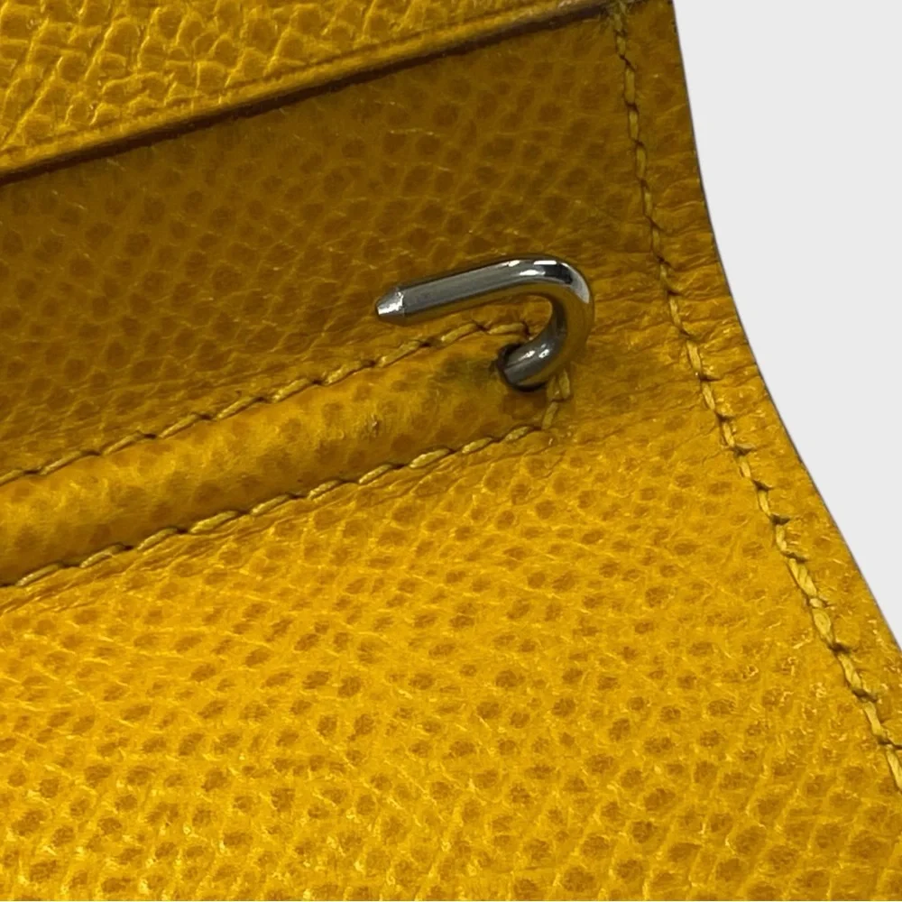 Hermes Yellow Leather Notebook Agenda Cover Passport Holder Travel - Picture 7 of 13